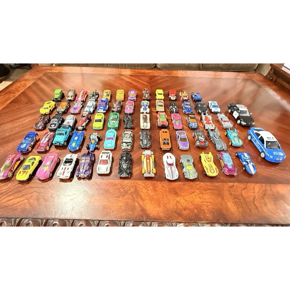 Lot Of 66 Diecast Toy Cars Mixed‎ Brands Hot Wheels Style Race Police Cars